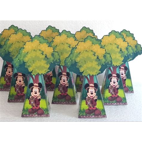 Caixa Cone Mickey Safari Lembrancinha Para Festas Shopee Brasil