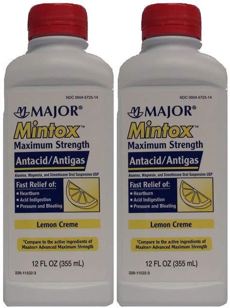 Mintox Maximum Strength Antacid Anti Gas Liquid Generic For Maalox Max