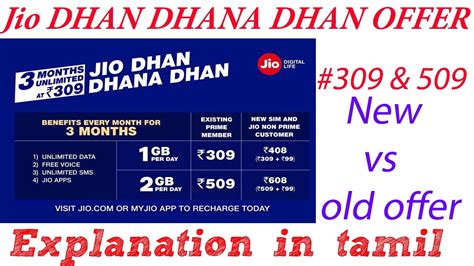 Jio Dhan Dhana Dhan Offer New Vs Old Faq In Tamil Youtube