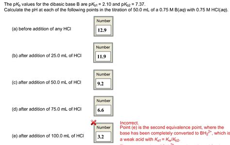 Solved The Pkb Values For The Dibasic Base B Are Pkb And Chegg