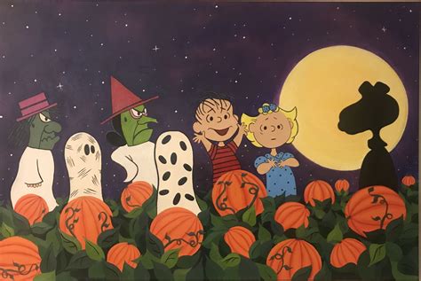 Acrylic On Canvas 26x36” The Great Pumpkin Charlie Brown Was One Of