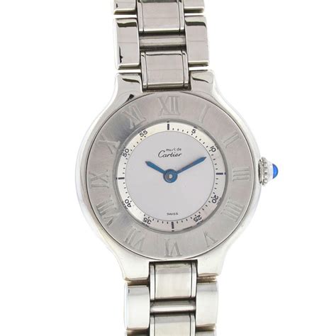 Cartier Must 21 Ladies Stainless Steel Watch At 1stdibs Cartier Womans Watch Must 21 Stainless