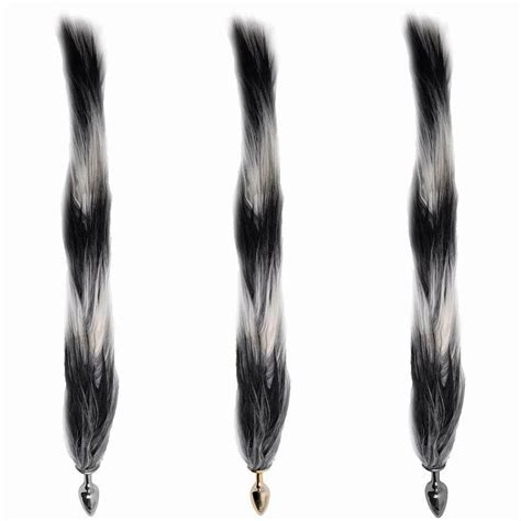 PLUG DE METAL RABO LONGO DEGRADE PRETO Ninguém Vai Saber Sex Shop