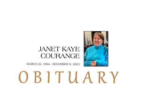 Obituary Janet Kaye Courange Canadian Obituaries