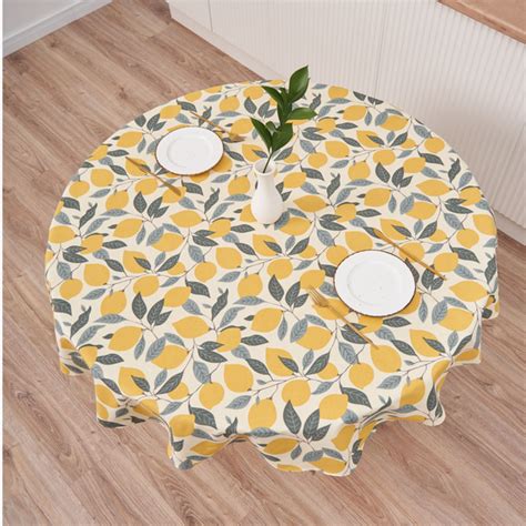 Скатерть круглая 145 см на стол из хлопка водоотталкивающая на ...