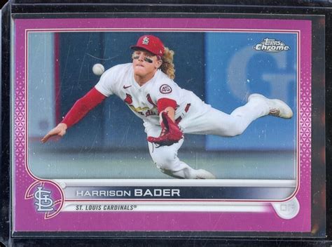 Topps Chrome Pink Refractor Harrison Bader Ebay