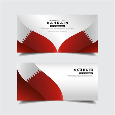 Premium Vector Collection Of Bahrain Independence Day Banner With