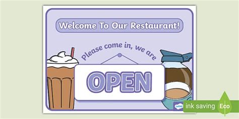 Restaurant Role Play Pack Open Sign Teacher Made Twinkl