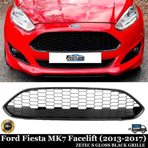 Ford Fiesta Mk7 Facelift Mk75 2013 2017 Zetec S Gloss Black Honeycomb Grille Fastlane