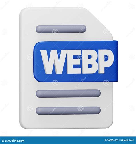 WebP File Format 3d Rendering Isometric Icon Stock Vector