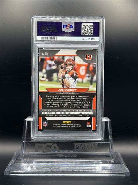 Panini Chronicles Prizm Black Joe Burrow Rookie Rc Pb Psa