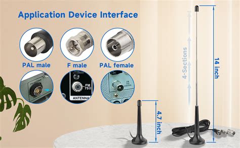 Superbat Fm Antenna Ohm For Home Stereo Receiver Telescopic Fm