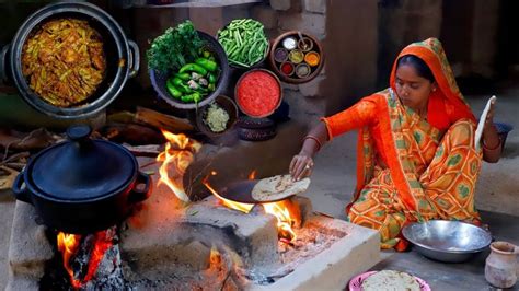 Guvar Dhokli Healthy Lunch Food Cooking In Indian Village Lunch