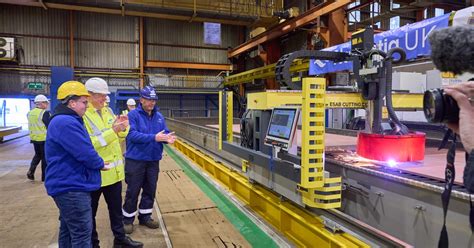 Steel cutting ceremony for the first FSS ship for the Royal Fleet Auxiliary