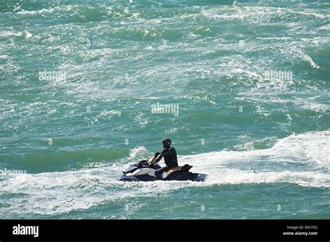 A Jet Skier At Brighton Beach England UK Stock Photo Alamy