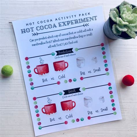 Hot Cocoa Activity Pack Play To Learn Hot Cocoa Dramatic Play Set Hot Cocoa Science