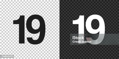 19 Number Nineteen Icon For Design On Blank Background Stock
