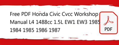 Free Pdf Honda Civic Cvcc Workshop Manual L Cc L Ew Ew