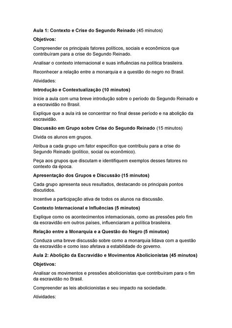 Aula Segundo Reinado E Aboli O Aula Contexto E Crise Do Segundo