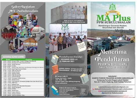 PENERIMAAN PESERTA DIDIK BARU TAHUN AJARAN 2021 2022 Pondok Pesantren