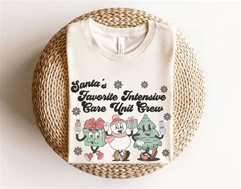 Icu Christmas Shirt Santas Favorite Intensive Care Unit Etsy