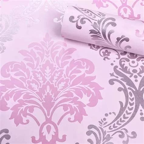 Papel Mural Pvc Estampado Rosa Pack Rollos Cuotas Sin Inter S