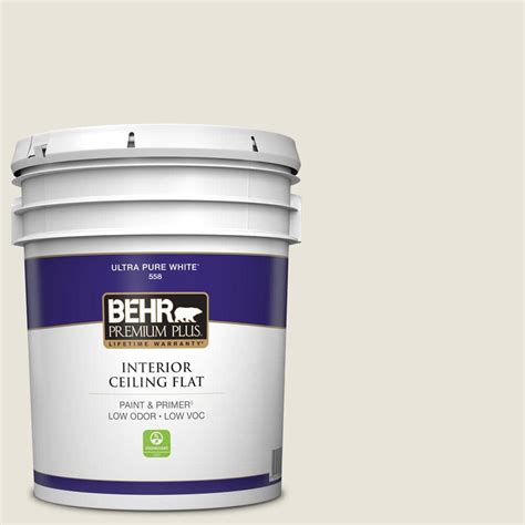 BEHR PREMIUM PLUS 5 Gal BWC 13 Smoky White Ceiling Flat Interior