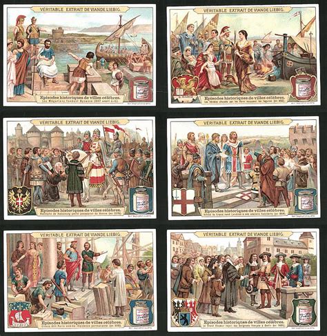 6 Sammelbilder Liebig Serie Nr 957 Episodes Historiques De Villes