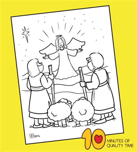 The Shepherds And The Angel Coloring Page Minutes Of Quality Time