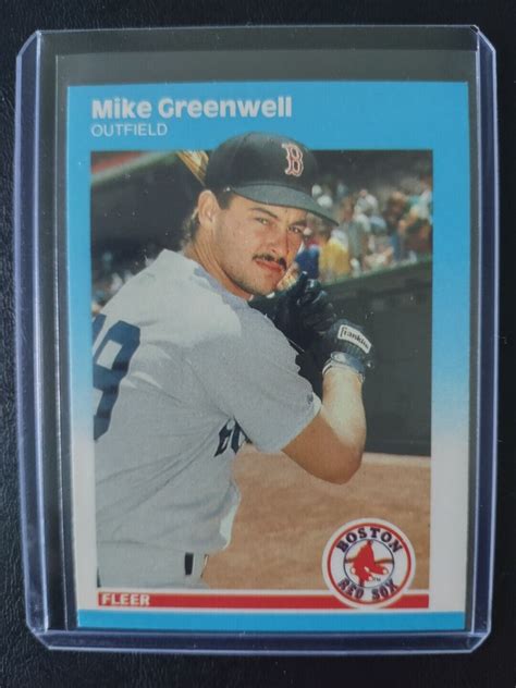 Mike Greenwell Rookie Card Rc Boston Red Sox Fleer Baseball