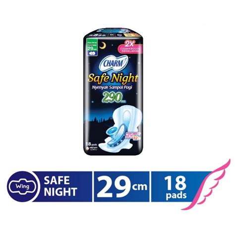 jual charm safe night wing cm isi   pads pembalut wanita