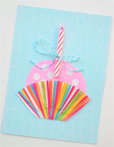 Cute Handmade Cupcake Birthday Card Pink Stripey Socks