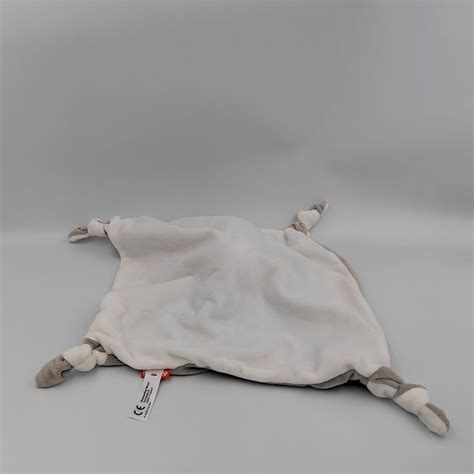 Doudou plat éléphant gris blanc MINIFEET BARMER