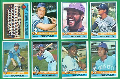 Topps Kansas City Royals Team Set Nrmt Nl West Champs Brett Nd Ebay