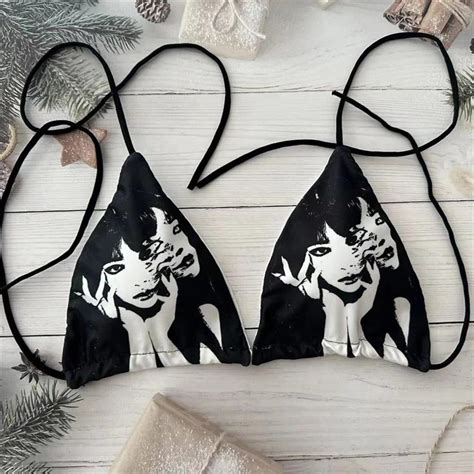 Junji Ito Two Face Tomie Black Bikini Summer One Depop