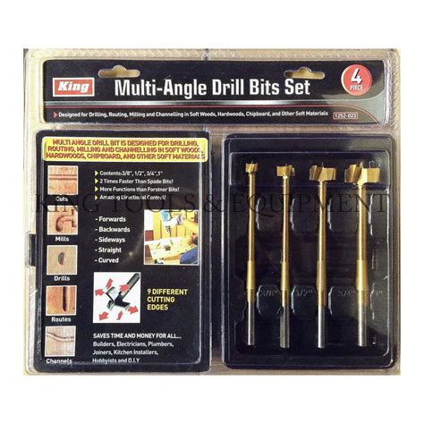 4 Pc Multi Angle Drill Bit Set W Case 1252 0 King Tools And Equipment