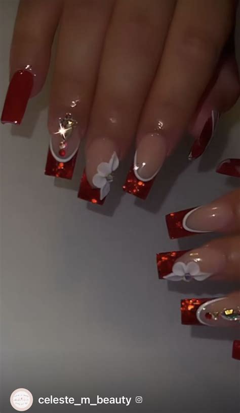 15 Cute Red Nail Ideas To Try This Season Nail Designs Red Acrylic
