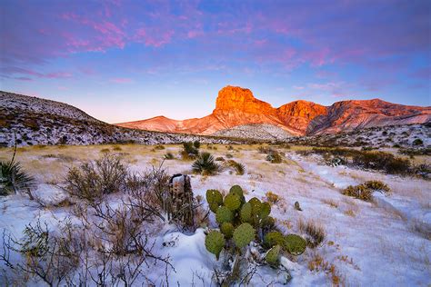 Desert Snow Guadalupe Mountains National Park Texas Stan Rose Images