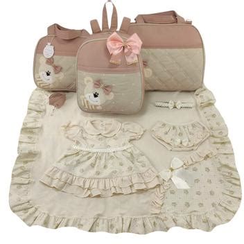 Kit bolsa maternidade peças urso luxo nude saida de maternidade LET BABY BOLSAS DE