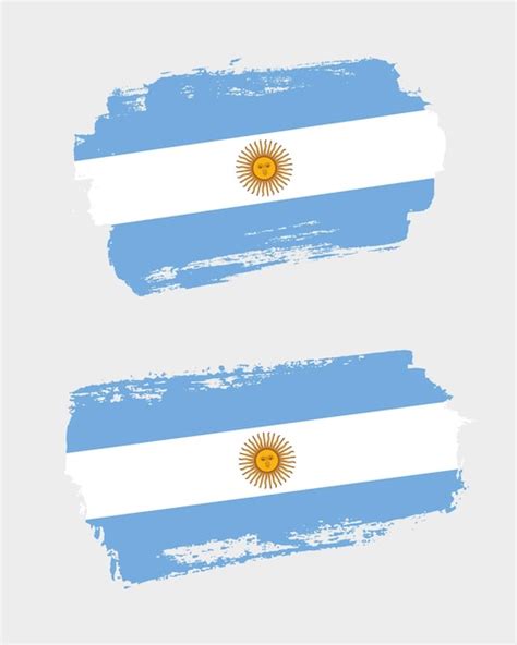 Premium Vector Set Of Two Creative Brush Painted Flags Of Argentina