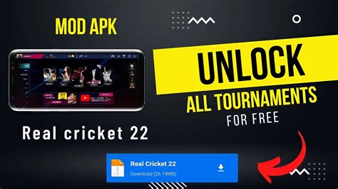 REAL CRICKET 22 MOD APK ALL TOURNAMENTS UNLOCKED UNLOCK ALL