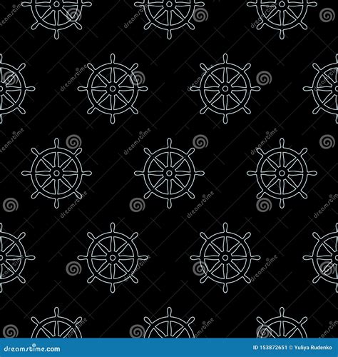 Helm Seamless Pattern Anchor Vector Pirate Ship Boat Maritime Nautical