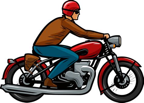 Biker riding - motorcycle - vector clipart png - Pngfreepic