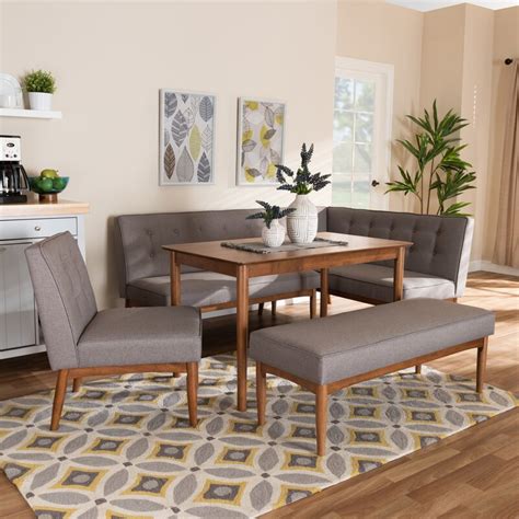 Corrigan Studio Bopp Mid-Century Modern Upholstered 5 Piece Breakfast ...