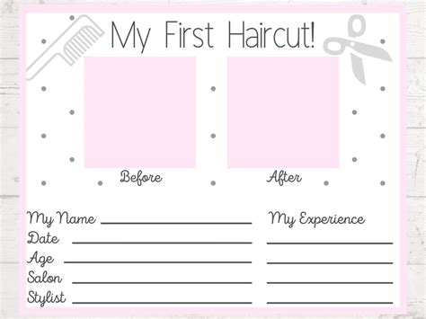 Instant Printable My First Haircut Certificate For Child Or Babys