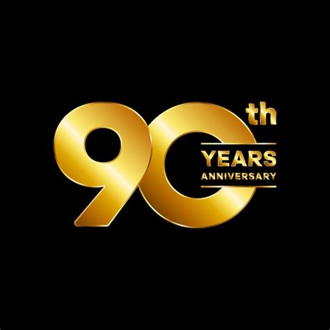 Logotipo del 90 aniversario diseño del logotipo del aniversario de oro