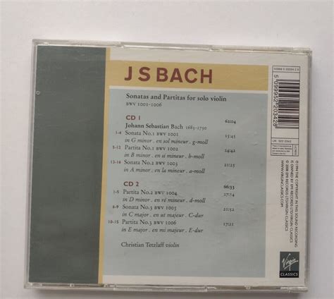 J S Bach Sonatas Partitas By Christian Tetzlaff Cd