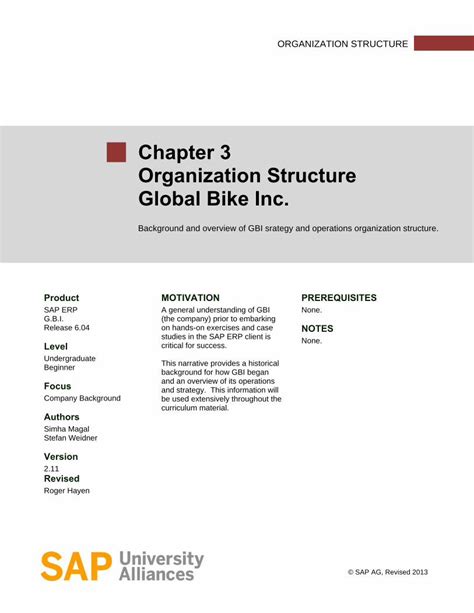 Pdf Chapter 3 Organization Structure Global Bike Inc · Gbi Must Fit