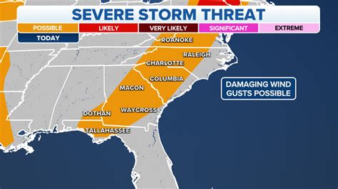 Severe Storm Threat Lingers Along East Coast I 95 Corridor Thursday