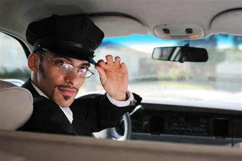limo driver stock photo image  male chauffeur glasses